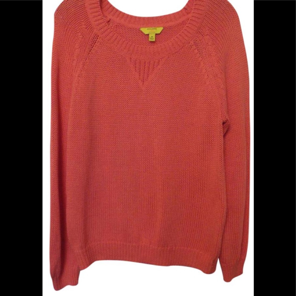 Milly NY x Banana Republic Oversized Cotton Sweater Size M Coral Long Sleeve